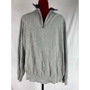 Brooks Brothers Mens Large Gray quarter zip sweater pullover supima cotton